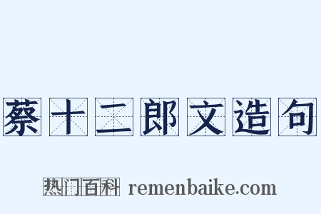 蔡十二郎文造句是什么意思的图片